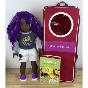 AMERICAN GIRL TRULY ME STREET CHIC # 91 18" DOLL + BOOK + CASE BACKPACK NO X